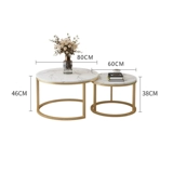 Rock Board Light Luxury Coffee Lafe Big RVS Современный круглый столик Тайбэй Европейский стиль небольшая квартира простая гостиная портфолио домохозяйства