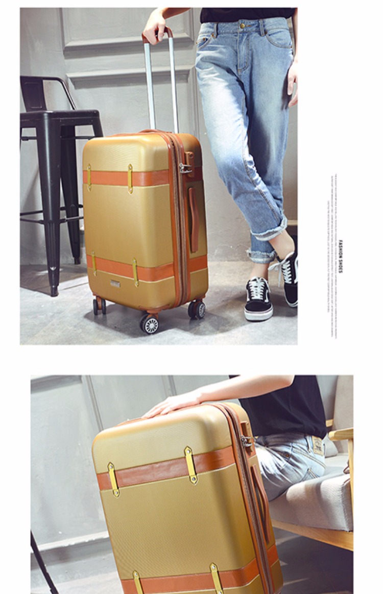 Retro xe đẩy va li bánh xe phổ nữ nhỏ tươi vali Châu Âu và Mỹ 20 24 nội trú sinh viên đại học Hàn Quốc phiên bản shop vali