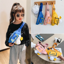 Baby canvas bag Childrens small waist bag mini messenger bag Boys and girls trendy bag cute backpack fashion chest bag