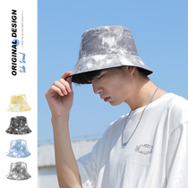 Double-sided tie-dye fisherman hat female summer Korean version Japanese ins personality all-match street graffiti basin hat trendy men