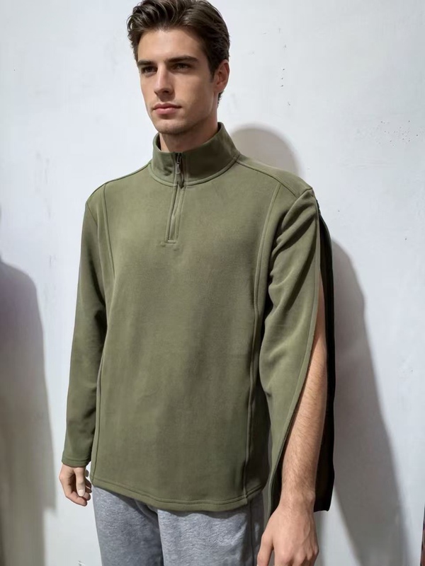 Picc Catheter Fleece-Lined Sweatshirt, Autumn and Winter Warm Half-Zip Sweatshirt, Can Be Worn Outside, Suitable for Chemotherapy and Iv Infusion, Hong Kong-Style Outerwear