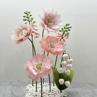 Giant poppy wedding paper art flower finished package