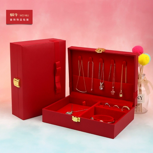 18HJH Birth Gift Box Grid Ribbon Box Box Three Gold Box Set Wedding Box Свадебная подарочная коробка обручальная коробка