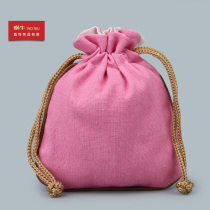  Solid color double-layer linen bag pull-out bag Linen tea bag sachet sachet pull-out bag