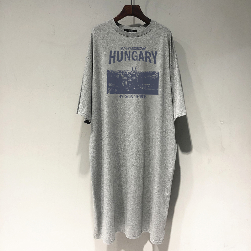 2025 Summer Loose-Fitting Korean Style Pure Cotton Short-Sleeve T-Shirt for Women, Plus-Size Long Casual Dress, Vintage Top, Trendy on Instagram