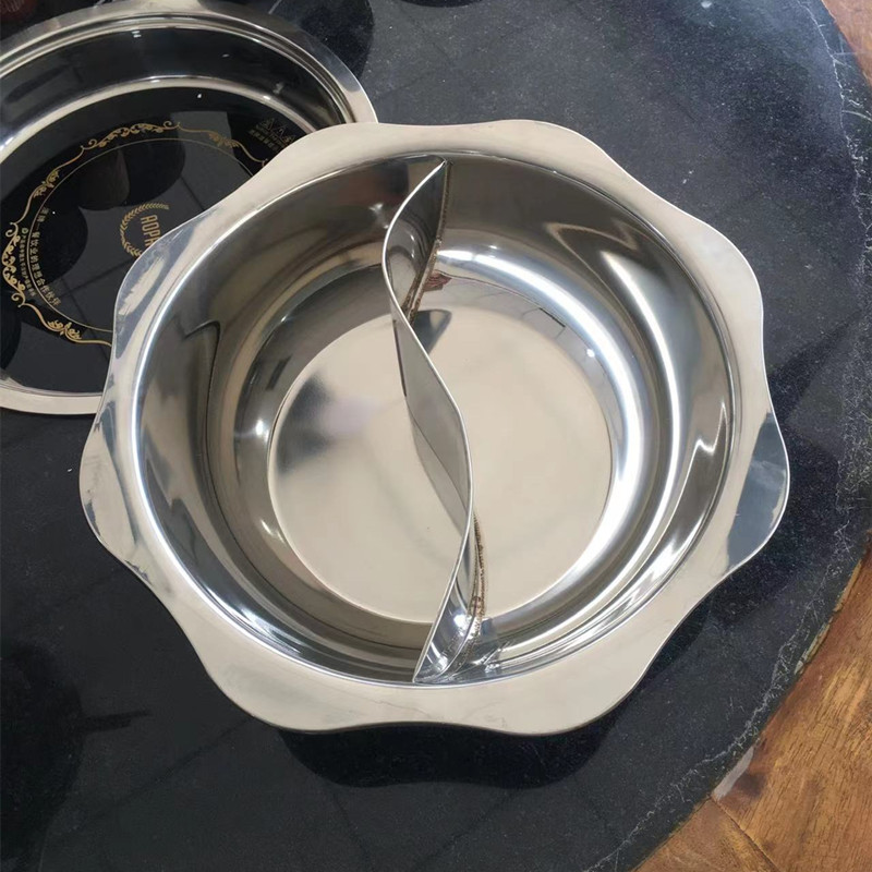 Home Hot Pot Pan Stainless Steel Mandarin Duck Oven Special Pot Commercial Octagonal Sun Pot Carbon Hot Pot Clear Electric Hot Pot