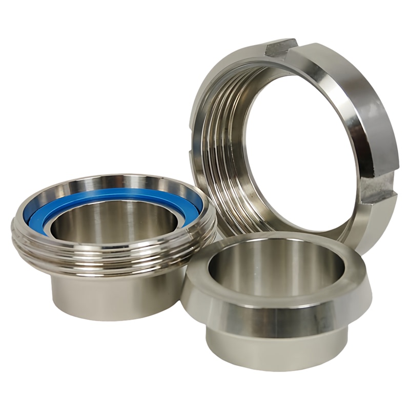 Sanitary Grade German Standard 11851Din Stainless Steel Union Set Round Threaded Union by Renun Union Joint 304/316 Sanitary Grade German Standard 11851Din Stainless Steel Union Set Round Threaded Union by Renun Union Joint 304/316