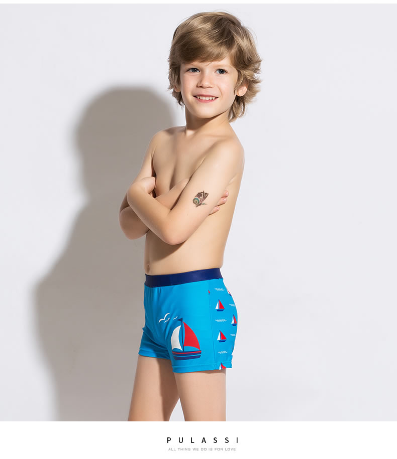 Plasch boy bơi thân lớn cậu bé nhanh chóng làm khô góc phẳng kỳ nghỉ hè phim hoạt hình dễ thương trẻ em đồ bơi nam trẻ em - Bộ đồ bơi của Kid đồ bơi nàng tiên cá