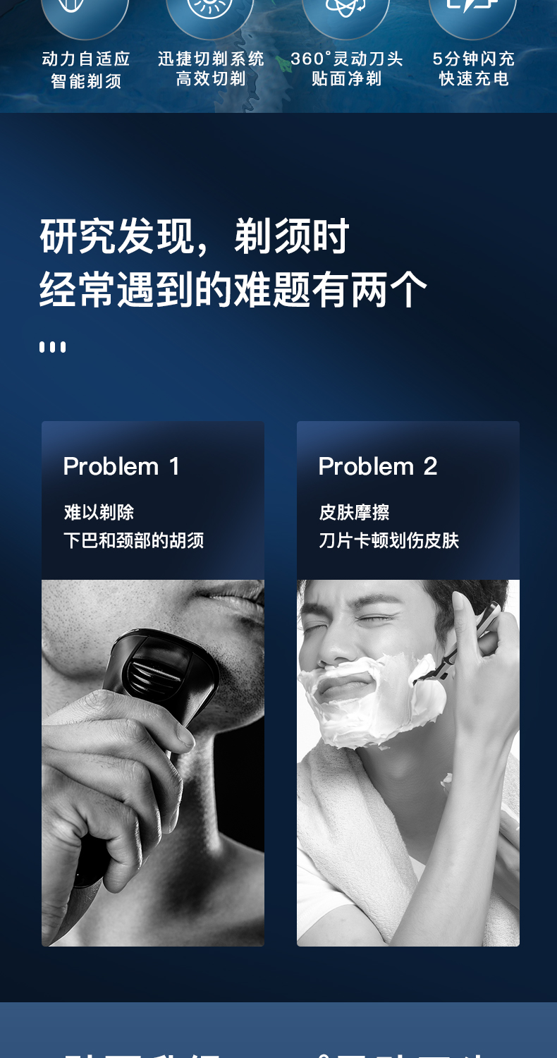 飞利浦 S5166闪电系列 360°智能感应剃须刀 干湿双剃 图2