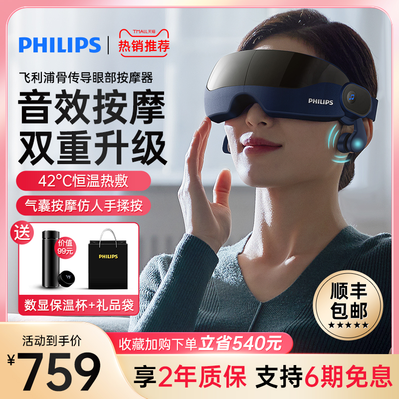 Philips Eye Massage Instrument Eye Guard Relieve Fatigue Massager Eyes Hot Compress Eyewear Intelligent Eye Mask-Taobao