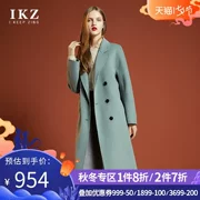IKZ 2019 mùa xuân áo khoác cashmere hai mặt mới của phụ nữ Châu Âu và Mỹ Kích thước lớn Áo len dài mỏng - Áo len lót đôi