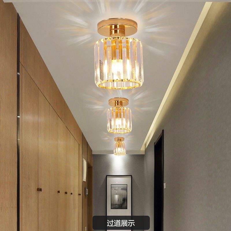 Entrance porch light modern ceiling balcony walkway light cloakroom light LED Nordic light walkway corridor crystal light