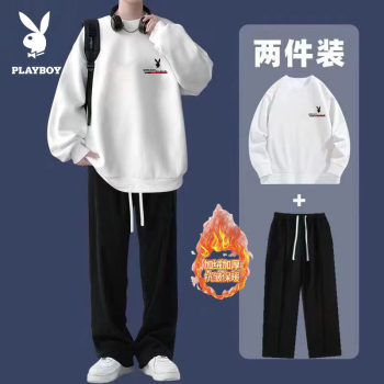 ຊຸດຜູ້ຊາຍ playboy 2025 ດູໃບໄມ້ລົ່ນແລະລະດູຫນາວ 2025 ເສື້ອຢືດຄໍແລະເສື້ອຢືດກາງເກງແບບວ່າງໆແບບສະບາຍໆໃສ່ກັບຊຸດກິລາ