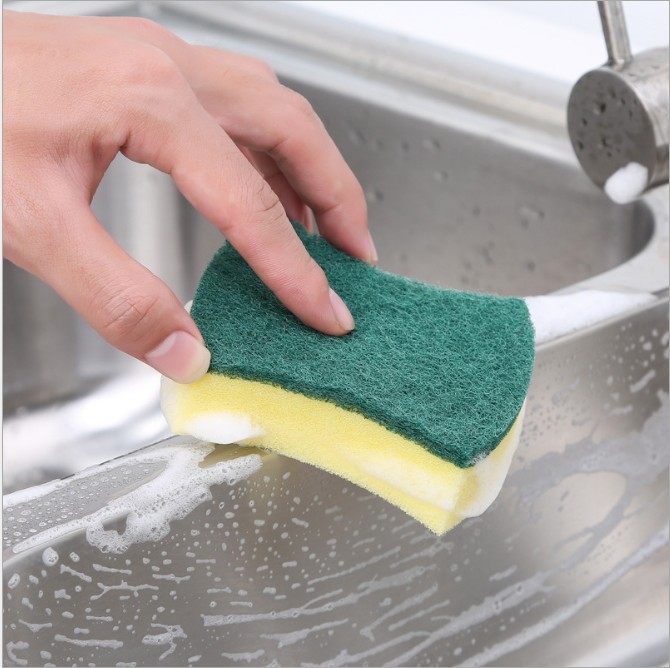 Dishwashing sponge wipe strong decontamination cleaning sponge block kitchen dishwashing pot sponge dishwashing cloth scouring pad