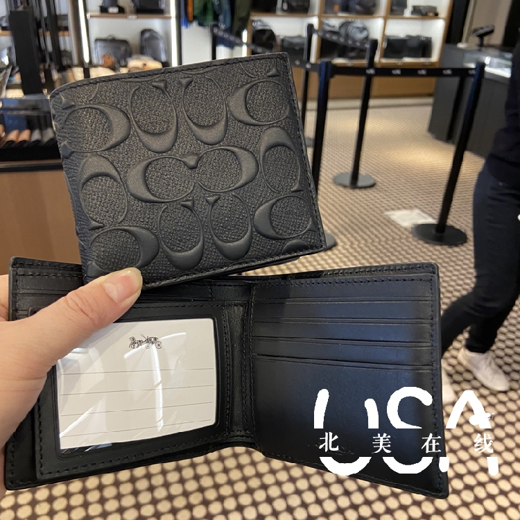 Domestic In-Stock Coach Classic Embossed Men's Short Wallet with Card Holder Cr957 Cr911