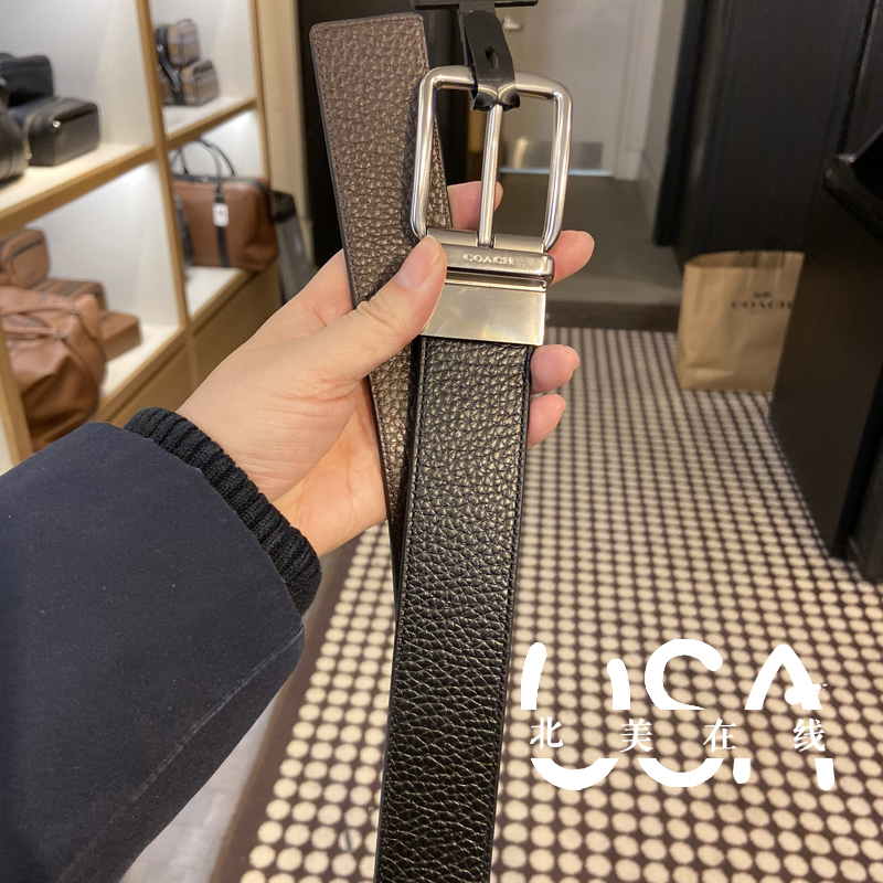 Domestic In-Stock Coach Men's Reversible Leather Belt Cq006 Cq023 Cq022