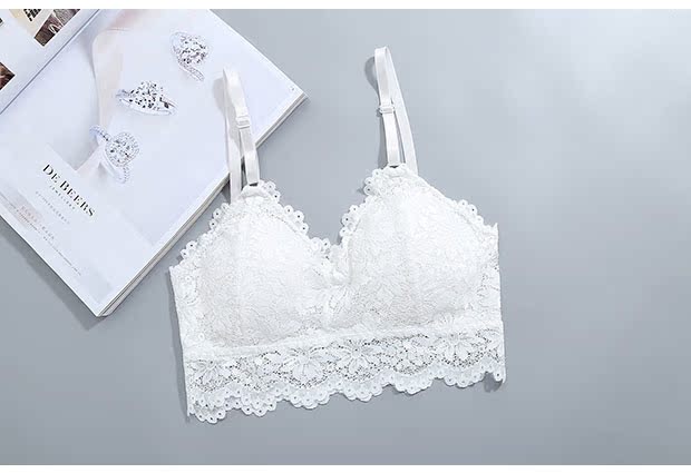 Áo lót ren không bó sát gợi cảm Top Bra Chống eo nữ sinh Đồ lót trắng mỏng T255 áo lót 2 dây