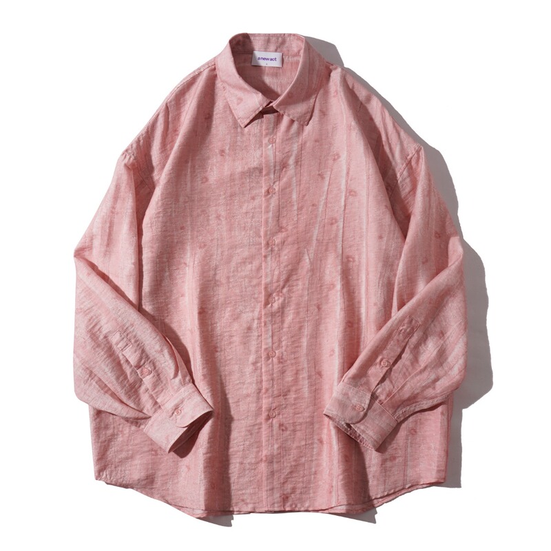 Wearing Is Fun Anewact Purple Label Spring Art Rendering Pink Jacquard Loose Shirt Uncle Dylan 536352