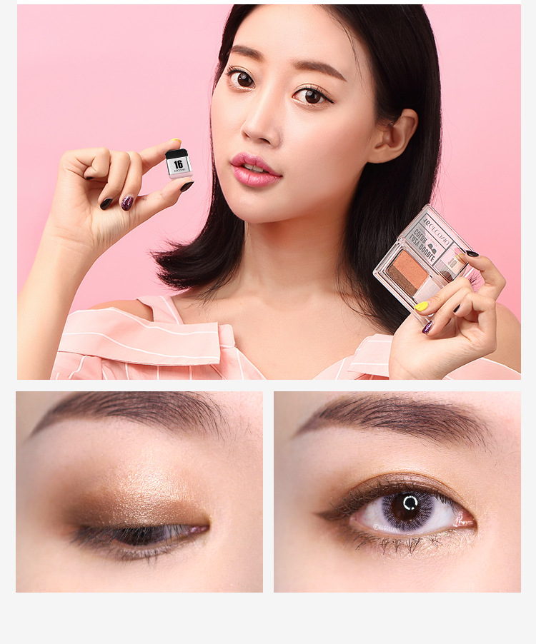 Người mới bắt đầu khuyên dùng Hai màu bóng mắt lười biếng trang điểm màu nude mờ Người mới bắt đầu Hàn Quốc màu đất màu nude nữ tự nhiên bảng mắt violet