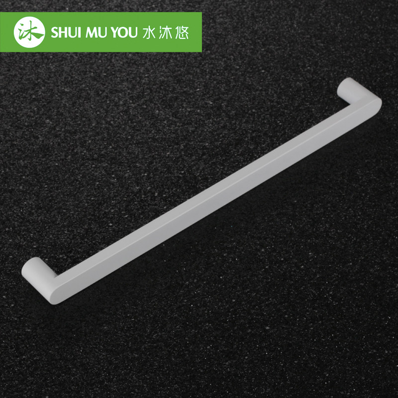 High-end 304 stainless steel dishwasher shower room handle bathroom glass door handle custom-made hole middle distance white