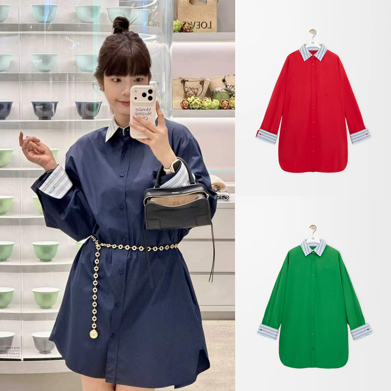 Xiaopang Genuine Loewe 26Fw Women's Cotton Shirt Dress S359Y09Xkz Xiaopang Genuine Loewe 26Fw Women's Cotton Shirt Dress S359Y09Xkz