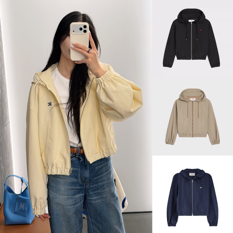 Xiaopang Genuine Celine 26Ss Women's Paris Hooded Windbreaker Jacket Rv1670968 Xiaopang Genuine Celine 26Ss Women's Paris Hooded Windbreaker Jacket Rv1670968
