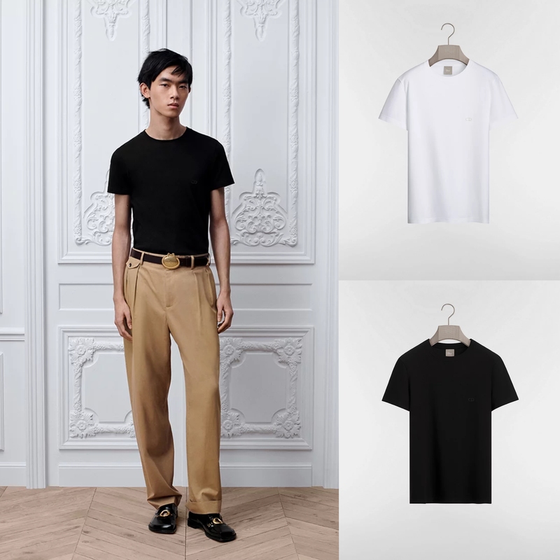 Xiaopang Genuine Dior Dior 26Ss Men's Cotton Regular Fit T-Shirt Short Sleeve 693J624A3118