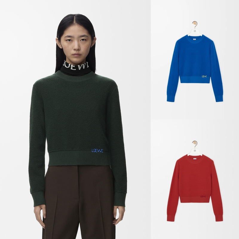 Xiaopang Genuine Loewe 26Fw Women's Wool Round Neck Pullover Sweater S359Y14Kj6