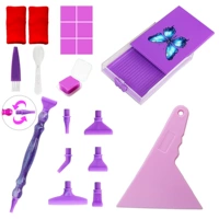 Фиолетовое алмазное блюдо с бабочкой (№ 3) набор