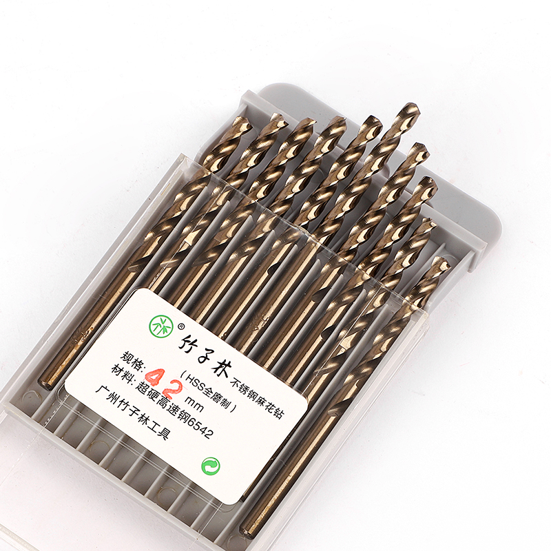 Bamboo forest stainless steel special twist drill straight handle 1-13 iron with HSS full grinding metal electric drill bit drilling drill