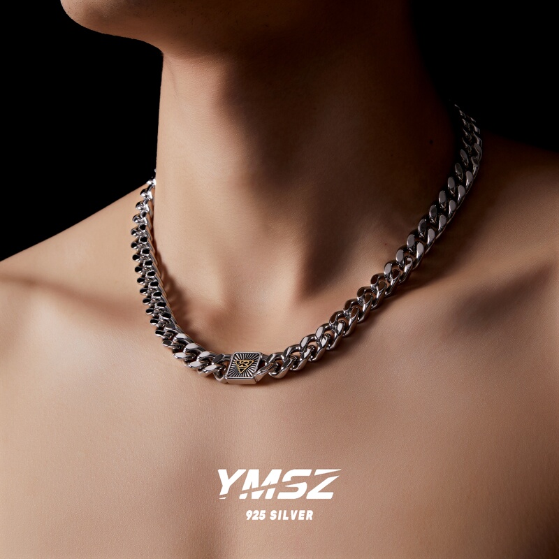 Wild Growth | Pure Silver S925 Eye of Horus American Trendy Cuban Necklace Hip-Hop High-End Clavicle Chain for Men
