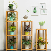 Solid wood household Chinese flower rack Bonsai potted plant rack Balcony corner shelf Living room indoor European decorative rack