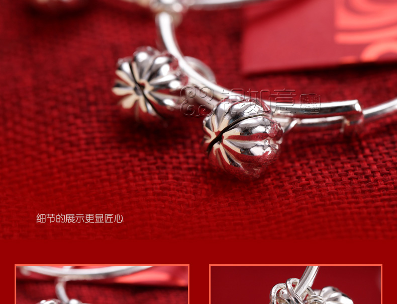 Baby sterling bạc chân nhẫn bé baby bạc 999 sterling bạc bí ngô chuông vòng chân sterling bạc vòng tay vòng chân trăng tròn lễ trăng vòng chân nữ đẹp