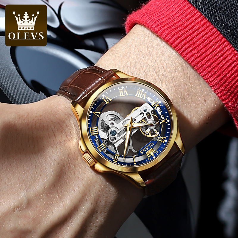 Authentic Patek Watch Men's Fully Automatic Mechanical Watch Luminous Fashion Simple Skeleton 2025 New Model Philippe Men's Watch