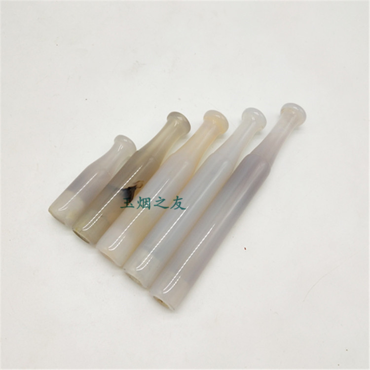 Traditional Dry Cigarette Holder White Manau Jade Medullary Jade Cigarette Holder Old dry cigarette bag Tobacco Tobacco Pan Tobacco Use Accessories
