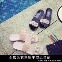 Seaside Holiday Camellia sandals flat shoes summer ladies slippers flower flat heels Sandals sandals