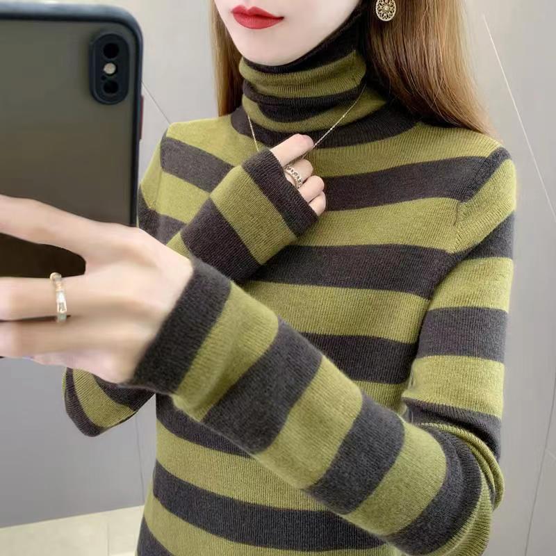 Clearance Bargain~ Striped Turtleneck Sweater for Women, Stylish Base Layer Knitwear for Autumn and Winter Clearance Bargain~ Striped Turtleneck Sweater for Women, Stylish Base Layer Knitwear for Autumn and Winter