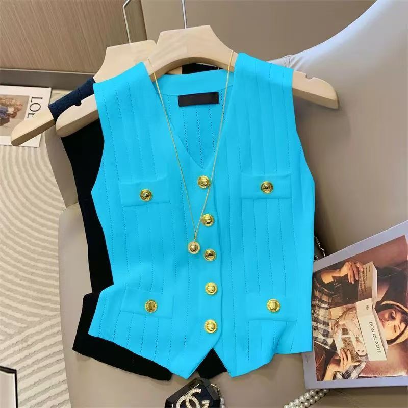 Clearance Sale~ V-Neck Ice Silk Knitted Vest for Women, Summer French Chic Slim Fit Sleeveless Top for Women Clearance Sale~ V-Neck Ice Silk Knitted Vest for Women, Summer French Chic Slim Fit Sleeveless Top for Women