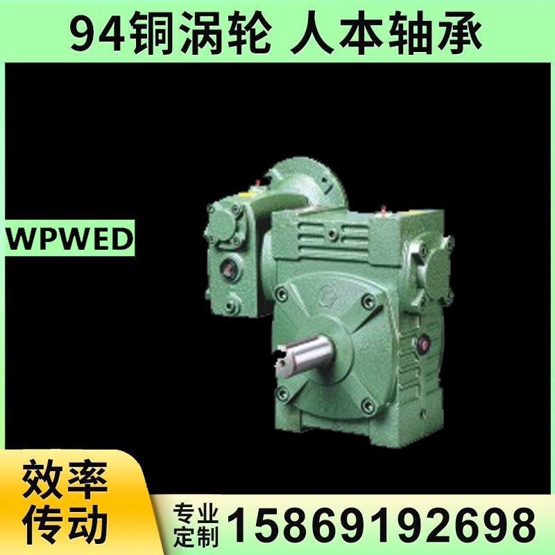 WPWED worm gear Worm Rod Reducer Variable Speed Gear Universal Box Instrumental with motor Vertical Small Double Level Output Axis