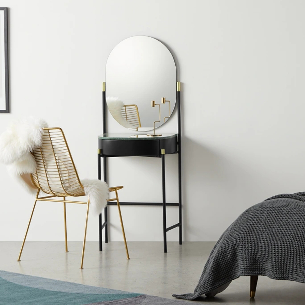 Valley and design Metropolitan light extravaganza Makeup Ideostyle Marble Postmodern Minimalist Make-up Table Bedroom Art Wind