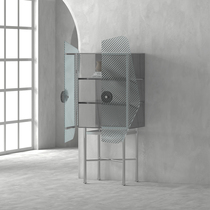 Valley and simple urban modern special-shaped double-open glass wine cabinet locker storage cabinet light luxury ins decorative cabinet