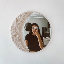 Valley and moon mirror Nordic style modern simple wall-mounted makeup mirror with bathroom round art hanging decorative mirror