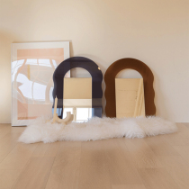 Valley and wave arch wall-mounted makeup mirror Simple ins wind Acrylic glass border mirror Wall-mounted makeup mirror