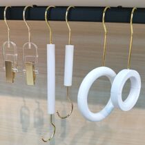 Clothing store hook creative solid wood circle S hook hanging bag clothes hook display rack Scarf rack ring pants clip hook
