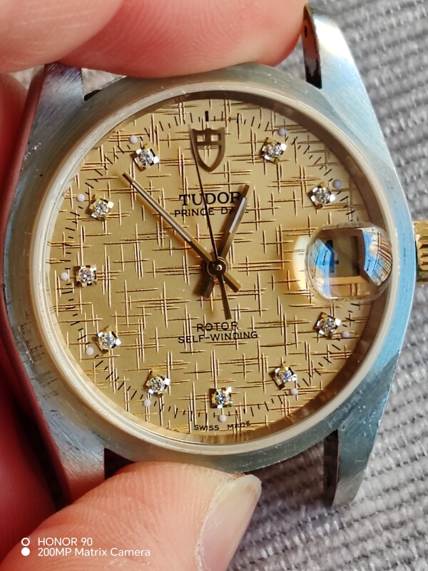 Prince Watch Accessories: Tudor 2824 Movement + Original Dial Hands + Original Watch Case and Strap, Original 18K Gold Has Been Removed