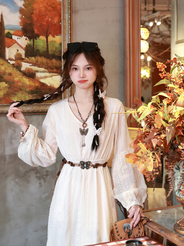 Bohemian Retro Embroidered Tassel Long Skirt for Women, Travel and Vacation Style Skirt, Super Sweet Dress for Taking Photos