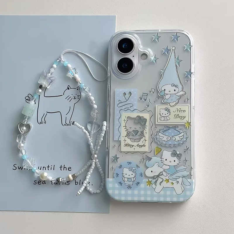 Pointed Hat Kitten Suitable for Iphone16Promax Phone Case 14 Apple 13 Transparent 17 Huawei Mate70 Cartoon Vivox200 Xiaomi 15 Anti-Fall Oppo Soft Case Redmi K80 Glory