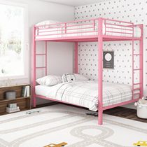 Bunk bed Bunk bed Two-story bed Childrens high and low bed Iron small apartment type Adult dormitory bed 1 meter 8 adults double pink