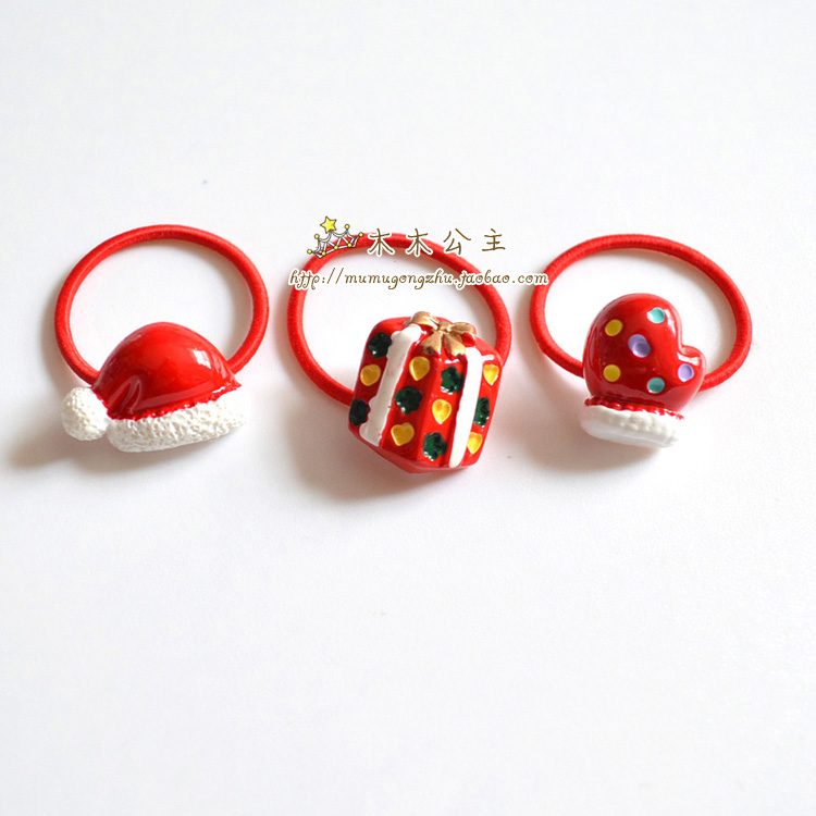 Trẻ em Phụ kiện tóc Mũ Giáng sinh Đồ trang trí Ngày Giáng sinh Nhựa Santa Claus Dây đeo tóc Kẹp tóc cho bé Băng cao su cây trâm cài tóc
