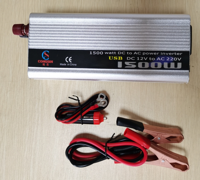 1500W Car Inverter Power Supply 12V/24V to 220V Power Converter with USB Charging Port